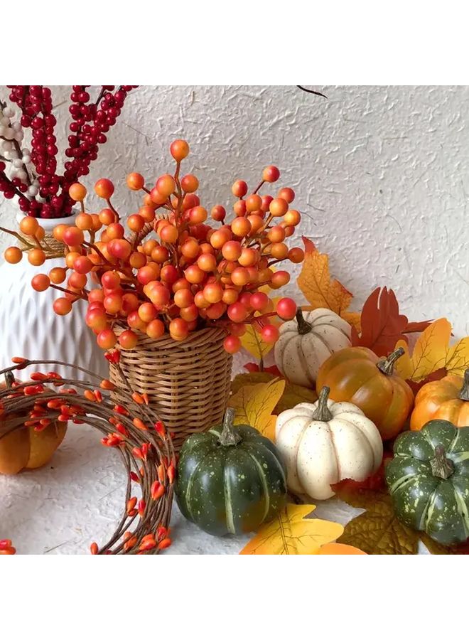 100 Pcs Artificial Berries And Floral Stems For Fall Thanksgiving Halloween Christmas Decor - Image 3